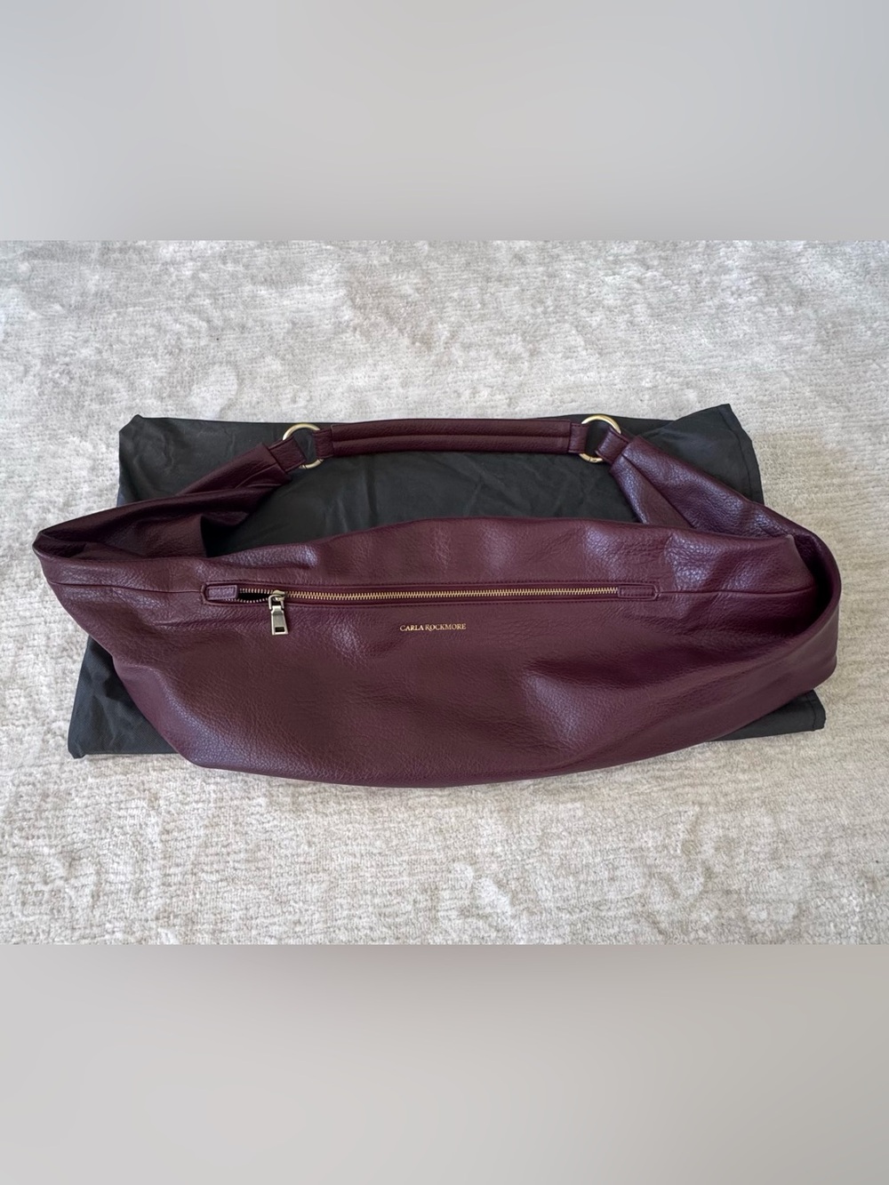 Carla Rockmore Metallic Merlot Leather Shoulder Sling Bag - Picture 4 of 6